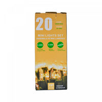 Jeu de 20 petites lumières pour l’intérieur avec ampoules transparentes - ensemble de 2 jeux de lumières de Noël