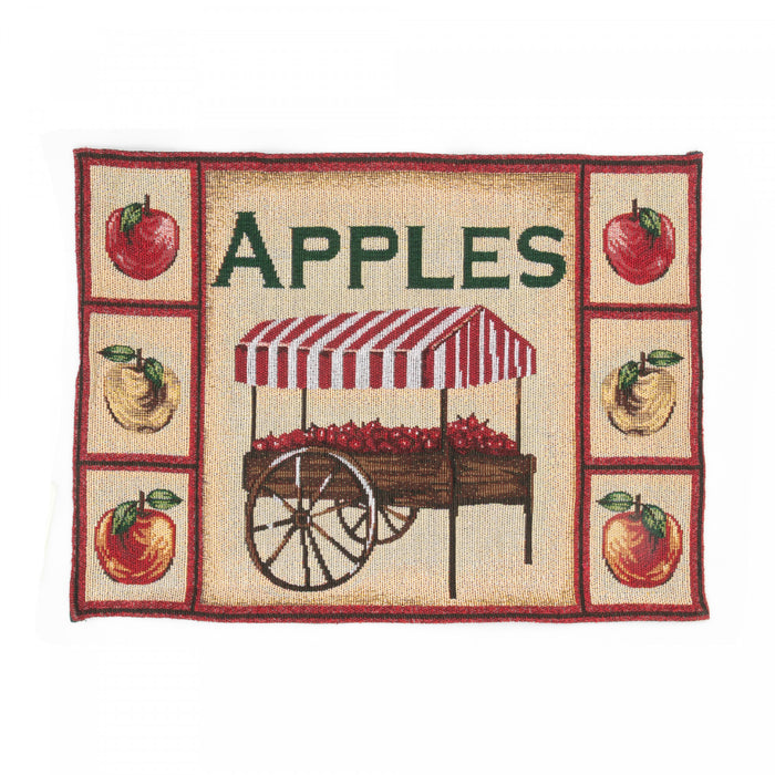 Napperon en tapisserie sans revers orné de pommes - ensemble de 12