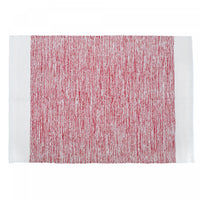 Carpette rouge en coton tissé à la main avec LurexMC