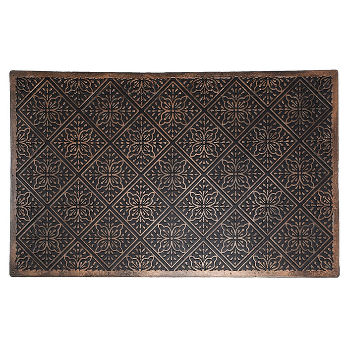 Tapis de plancher orné de tuiles florales, en caoutchouc