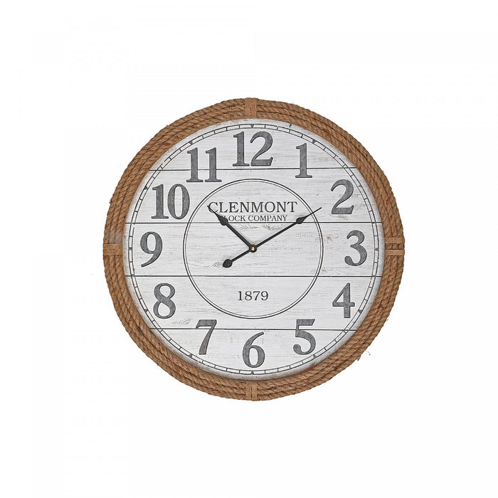Horloge murale ronde ornée d’une corde