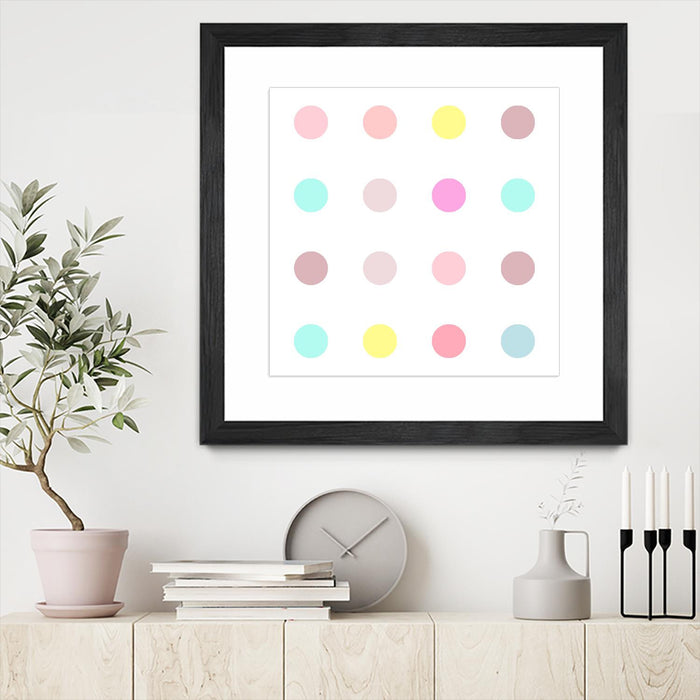 Œuvre d’art murale encadrée noire et mate « Pink Iv » 30 x 30