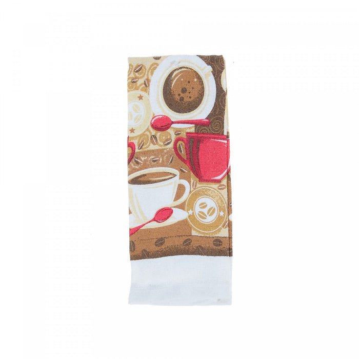 Essuie-mains pour la cuisine orné de cuisine de café et de cuillères - ensemble de 6