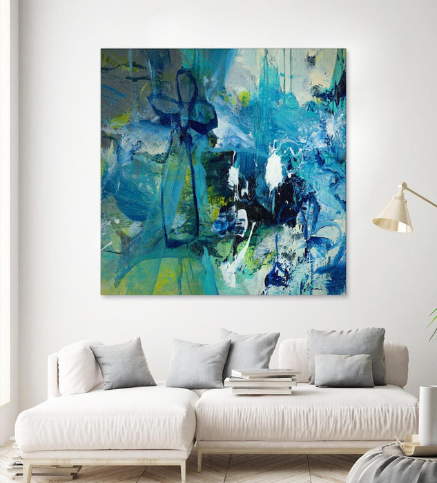 Œuvre d’art murale Giant Art « Abstract Flower » 54 x 54