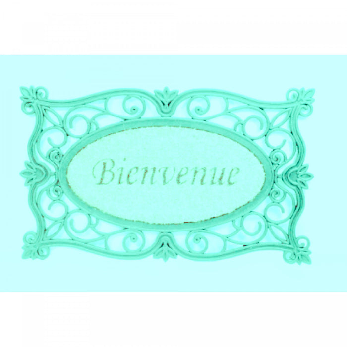Tapis de plancher « Bienvenue » en caoutchouc et tapis-brosse de style victorien