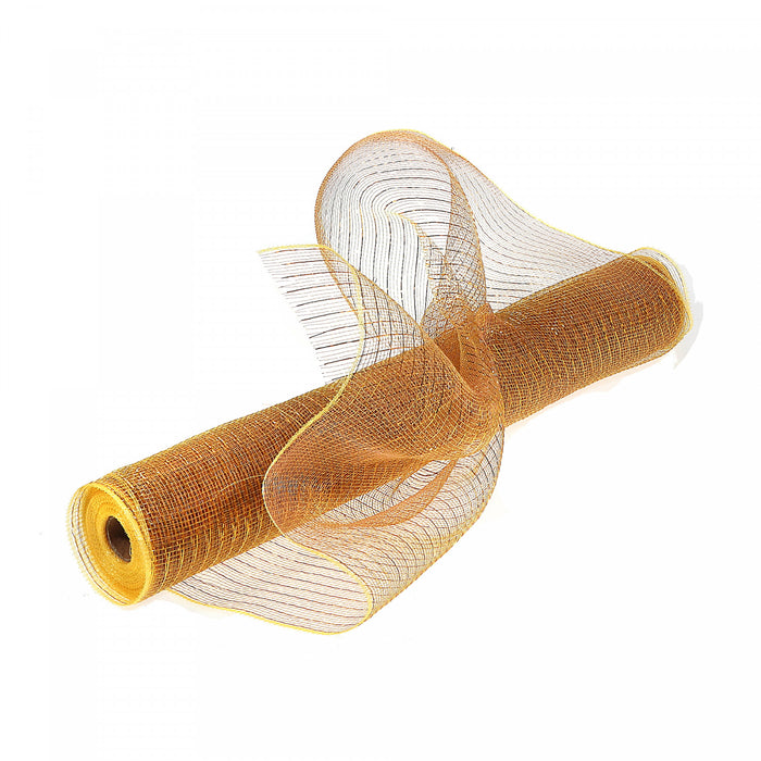 Ruban en maille doré avec rayures dorées 21 po x 10 po - ensemble de 2
