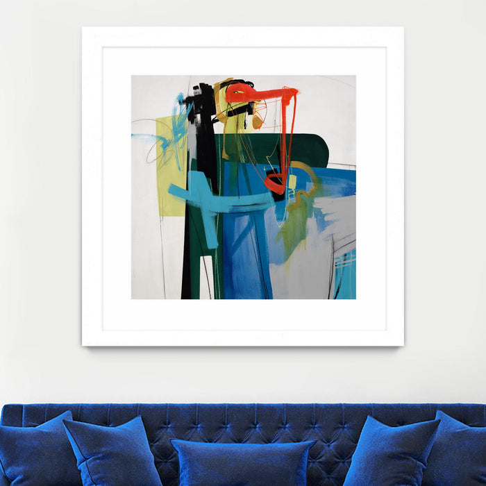 Œuvre d’art murale encadrée blanche et mate « Return The Fork » 30 x 30