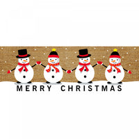 Paillasson en fibre de coco orné de quatre bonshommes de neige - « Merry Christmas » 16 x 48