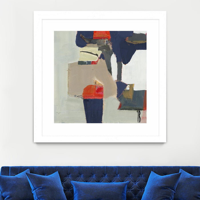 Œuvre d’art murale encadrée blanche et mate « Orange Crush V9 » 30 x 30