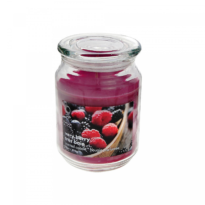 Pot parfumé de 18 oz à arôme avalanche de petits fruits avec couvercle en verre - ensemble de 2 bougies