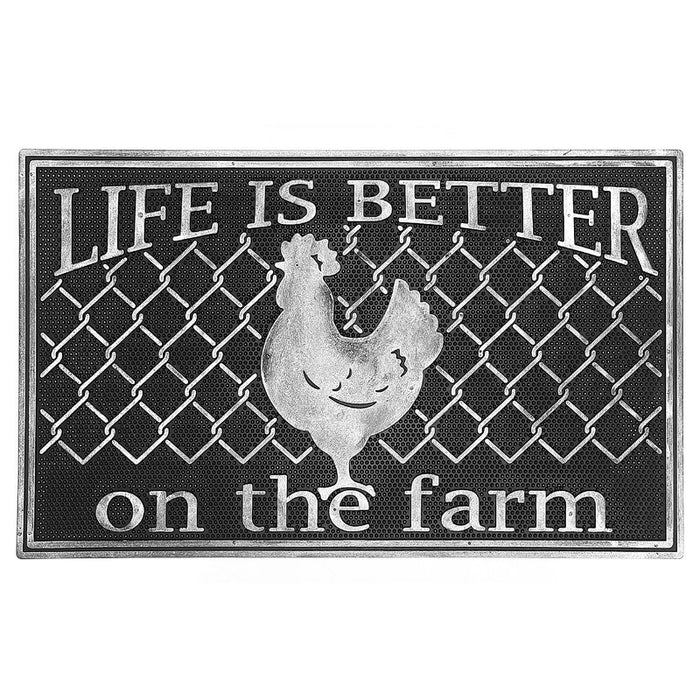 Tapis de plancher « Life Is Better on The Farm » en caoutchouc
