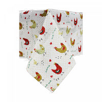 Nappe 52 po x 72 po en coton ornée de poules à la ferme