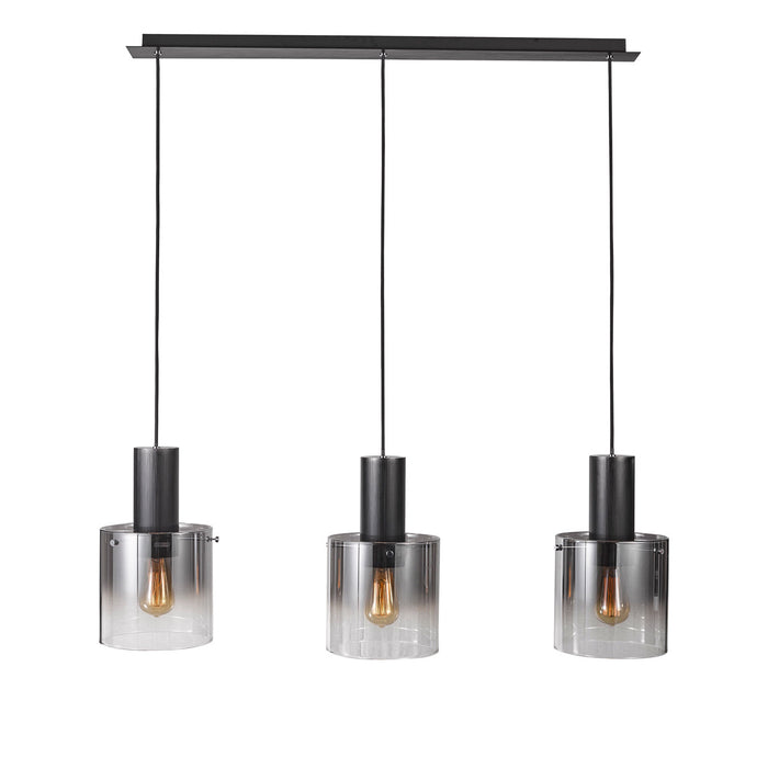Luminaire suspendu Henley noir satiné à 3 ampoules