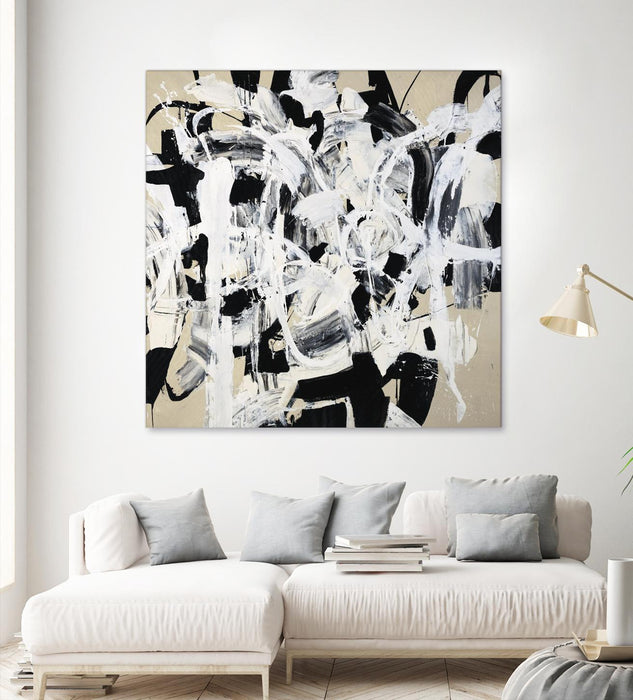 Œuvre d’art murale Giant Art « Talking Out Of Both Sides » 54 x 54