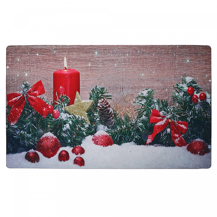 Tapis de plancher imprimé en caoutchouc avec décor festif