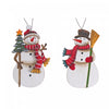 Ornements de Noël bonhomme de neige  divers en bois - ensemble de 12