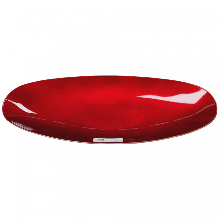 Plateau de service ovale avec poignée rouge