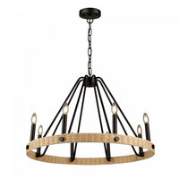  Lustre Perris noir à 8 ampoules 
