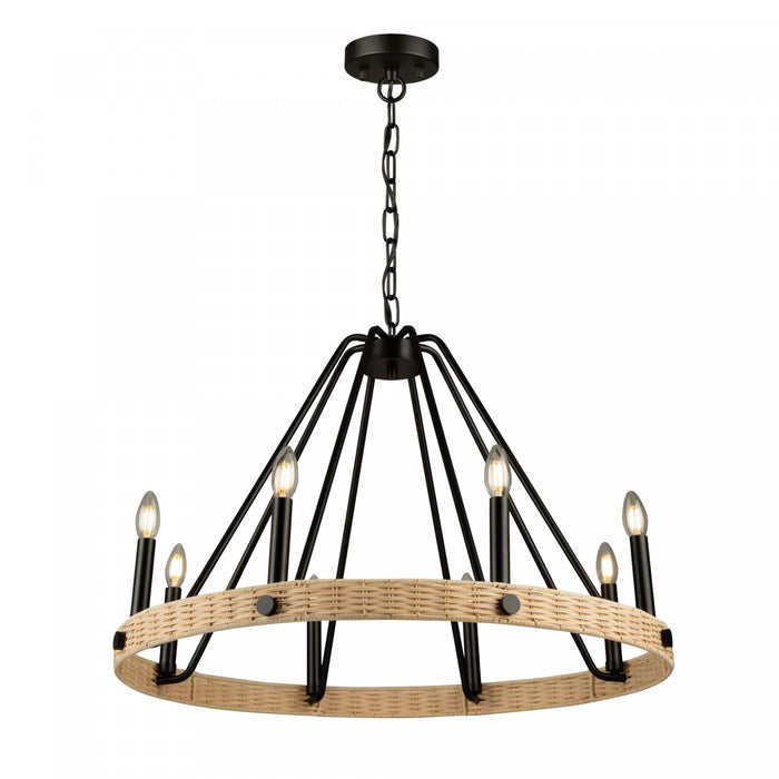 Lustre Perris noir à 8 ampoules