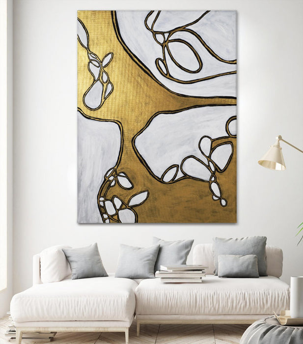 Œuvre d’art murale Giant Art « Mocha Latte -gold - 1 » 72 x 54