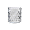 Bougeoir rond en verre avec texture d’hexagones - ensemble de 4