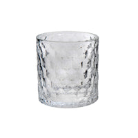 Bougeoir rond en verre avec texture d’hexagones - ensemble de 4