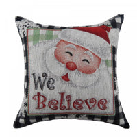 Coussin orné du père Noël et l’inscription « We Believe » - ensemble de 2 coussins
