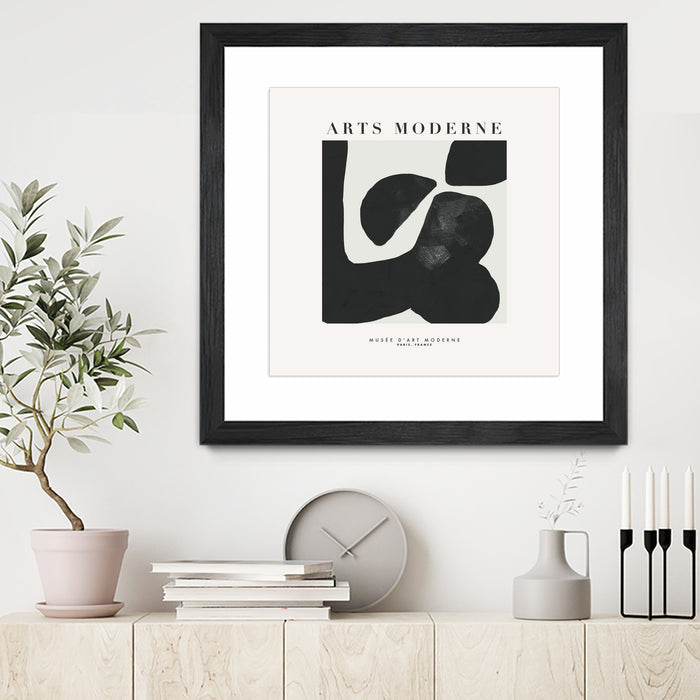 Œuvre d’art murale encadrée noire et mate « Art Moderne » 30 x 30