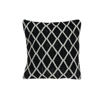 Coussin côtelé noir à motif de diamants - ensemble de 2