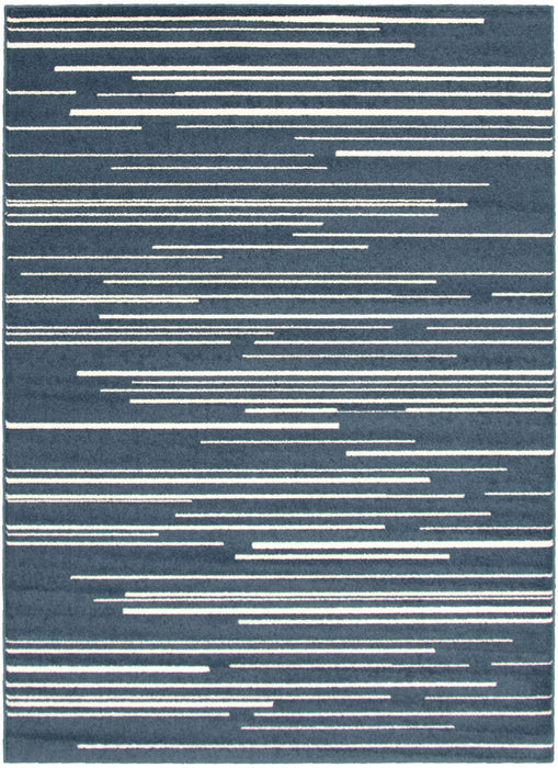 Carpette Faith couleur pétrole-crème - 5 pi 3 pox 7 pi 3 po