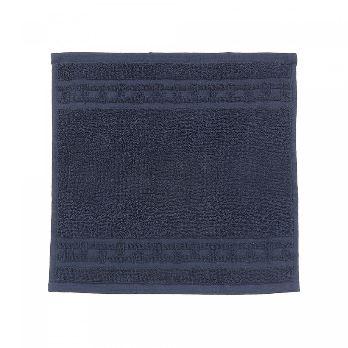Débarbouillette nattée bleu marine 12 x 12 - ensemble de 6 serviettes
