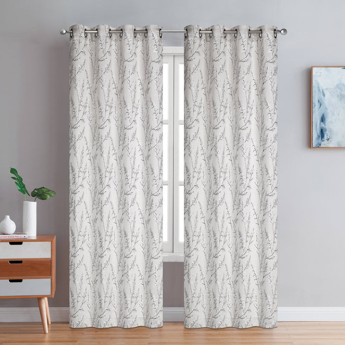 Paire de panneaux de rideaux taupe à oeillets Dundee - 54x95