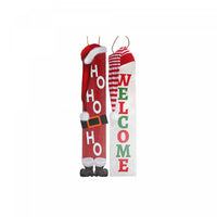 Panneau pour galerie « Welcome » et « Ho ho ho » en bois - ensemble de 2