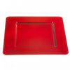 Assiette de présentation carrée de 13 po rouge bordée de perles - ensemble de 2