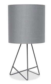 Lampe de table Simple Designs en fil de fer, grise