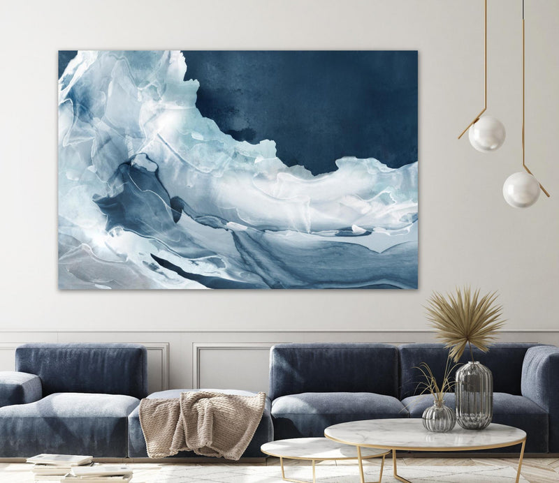 Œuvre d’art murale Giant Art « Wave Of Blue Ice » 72 x 48