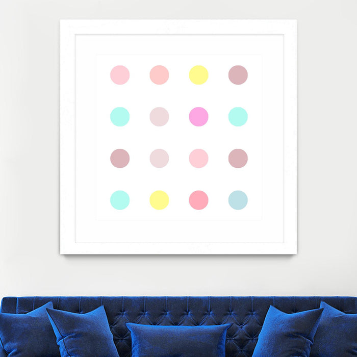 Œuvre d’art murale encadrée blanche et mate « Pink Iv » 36 x 36