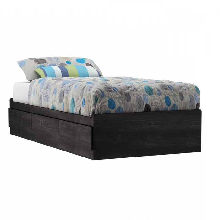 Fynn Lit matelot 3 tiroirs Simple - Chêne gris