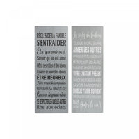 Œuvre d’art murale « Règles du bonheur et de la famille » en bois - ensemble de 2