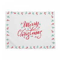 Napperon « Merry Christmas » avec bordure ornée de houx - ensemble de 12
