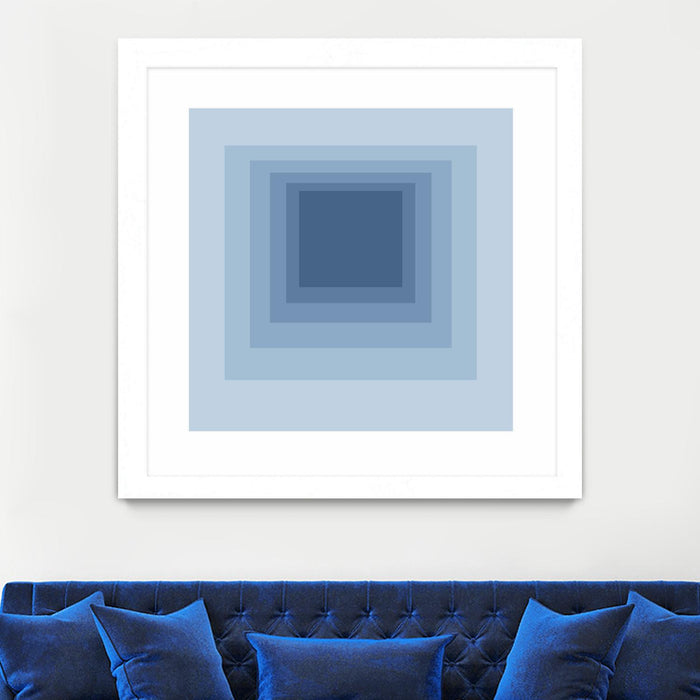 Œuvre d’art murale encadrée blanche et mate « After Josef J » 30 x 30