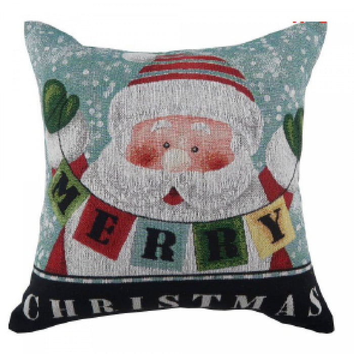 Coussin orné du père Noël et l’inscription « Merry Christmas » - ensemble de 2 coussins
