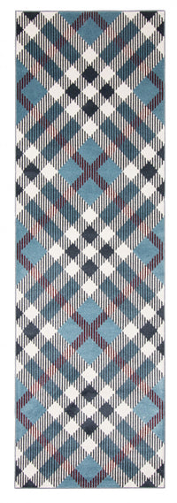 Carpette Kors bleue lavable à la machine - 2 pi 6 po x 8 pi 0 po