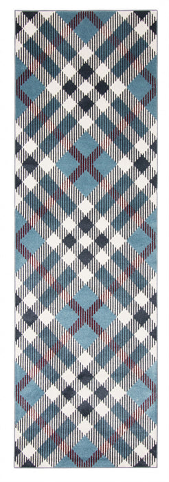 Carpette Kors bleue lavable à la machine - 2 pi 6 po x 8 pi 0 po