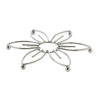 Sous-verre carré plat en métal à motif floral