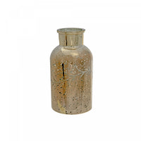 Vase en forme de bouteille doré tacheté orné d’une couronne de vigne - ensemble de 3