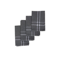 Ensemble de 4 serviettes de table gris anthracite à bordure française