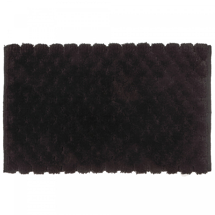 Tapis de salle de bain 20 x 32 blanc tissé à la main avec pompon