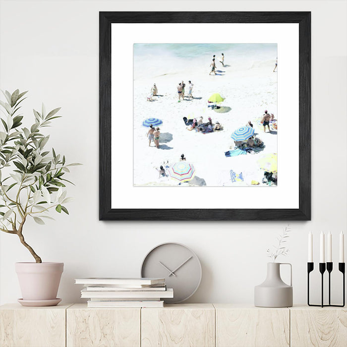 Œuvre d’art murale encadrée noire et mate « Happy Days » 30 x 30