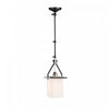 Luminaire suspendu de style applique murale rectangulaire Brydon noir et nickel brossé à 1 ampoule